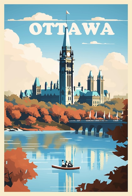 Pôster retrô de Ottawa