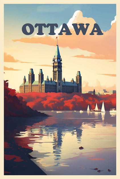 Pôster retrô de Ottawa