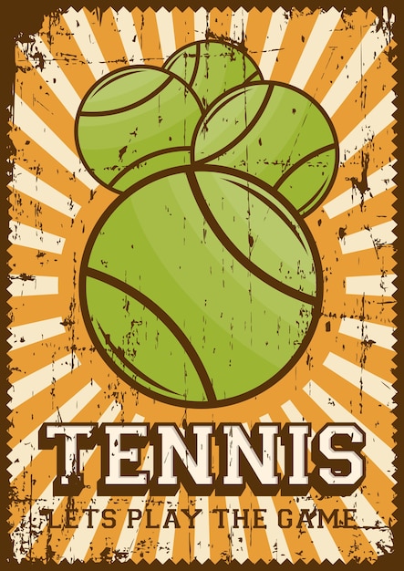 Vetor poster retro do poster do pop art do esporte do tênis