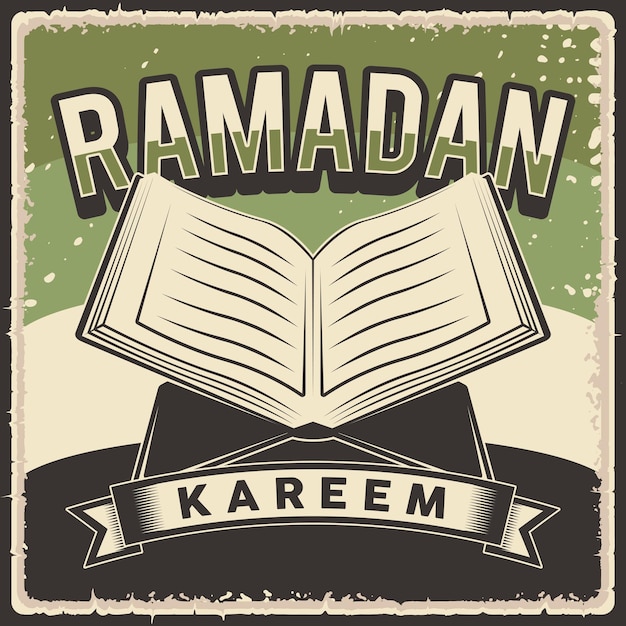 Pôster retrô vintage ramadan kareem