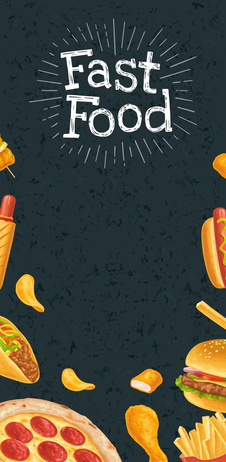 Vetor poster vertical de menu de fast food vetor cor realista