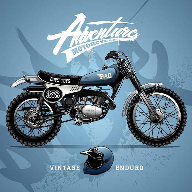 Vetor poster vintage da motocicleta do scrambler