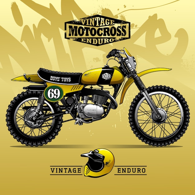 Vetor poster vintage da motocicleta do scrambler