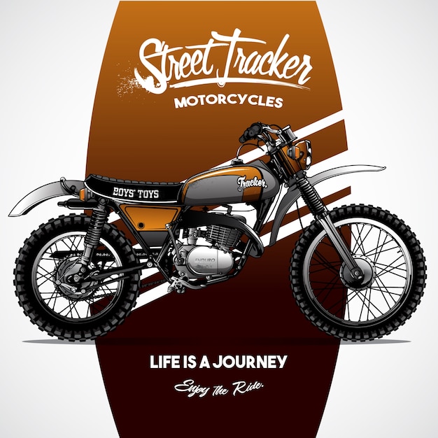 Vetor poster vintage da motocicleta do scrambler