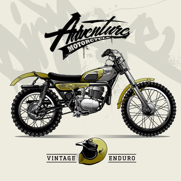 Vetor poster vintage da motocicleta do scrambler