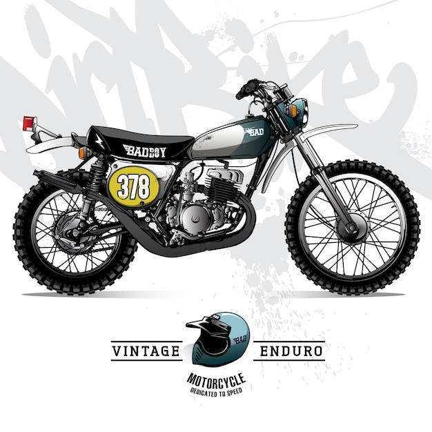 Poster vintage da motocicleta do scrambler