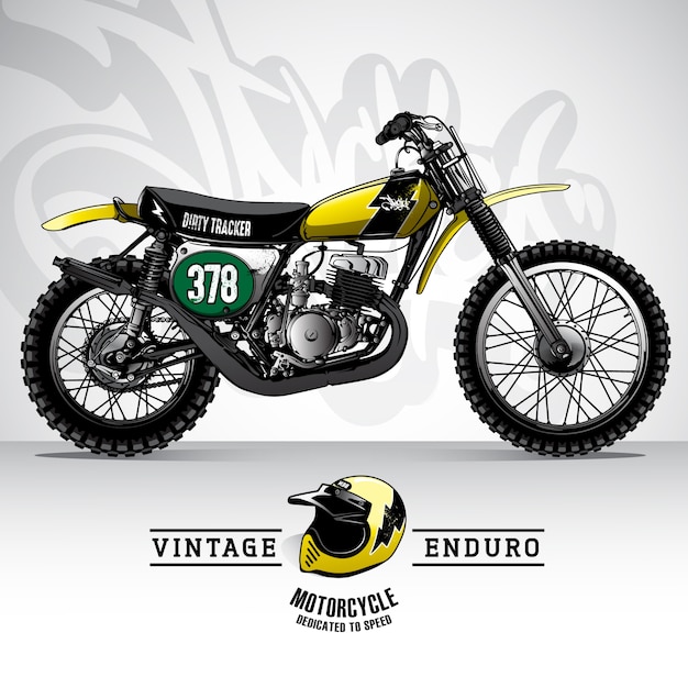 Poster vintage da motocicleta do scrambler