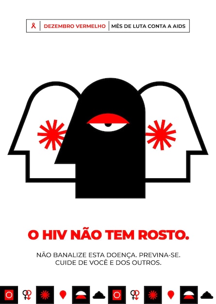 Vetor posterred dezembromês de luta contra a aidsmodelo 1