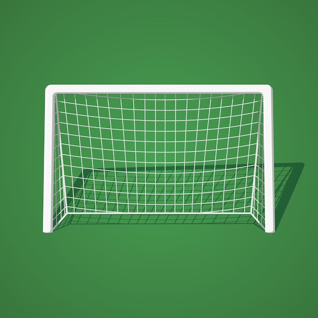 Postes de rede de futebol de futebol na ilustração vetorial plana de campo de grama Ícone de equipamento esportivo isolado