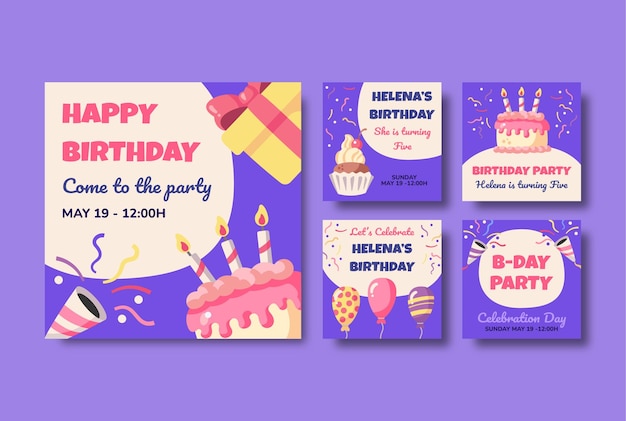Posts de aniversário no Instagram