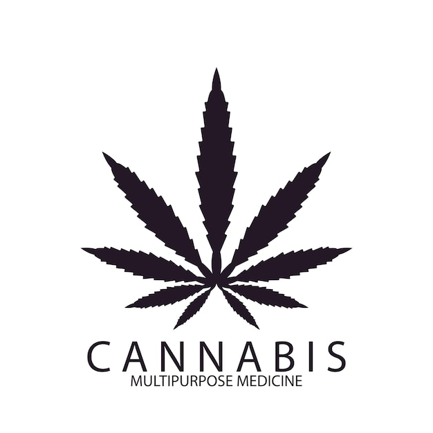 Pot cannabis para cbd thc design ícone do logotipo do design do modelo de ilustração vetorial