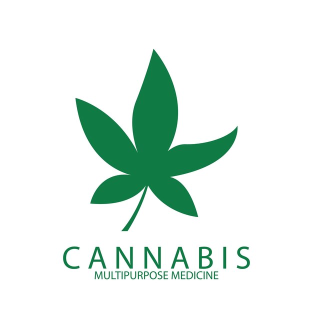 Pot cannabis para cbd thc design ícone do logotipo do design do modelo de ilustração vetorial