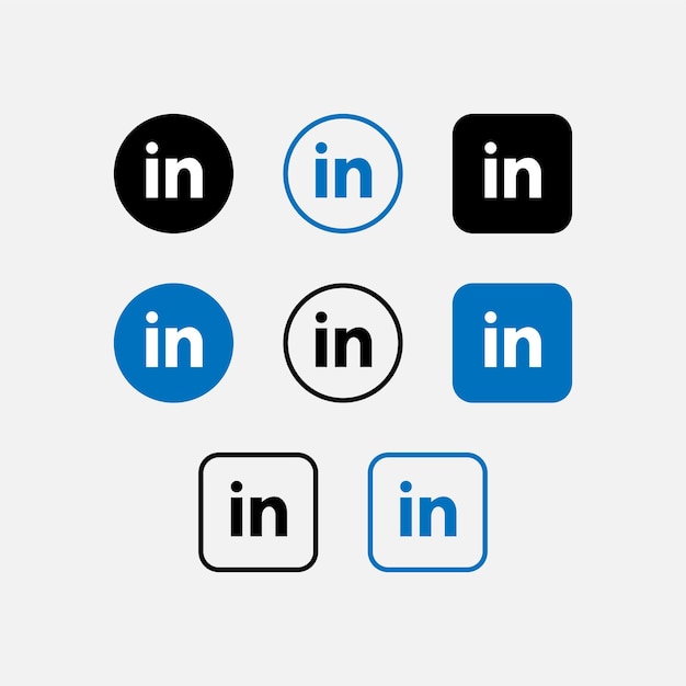 Potenciar seus projetos com vector linkedin icons set elevar seus logotipos de mídia social