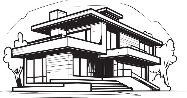 Vetor powerhouse abode icon bold house sketch vector emblem solid homestead symbol thick house outline em