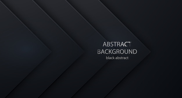 Praça de fundo preto para design de site de texto e mensagem. abstrato 3d com camadas de papel preto