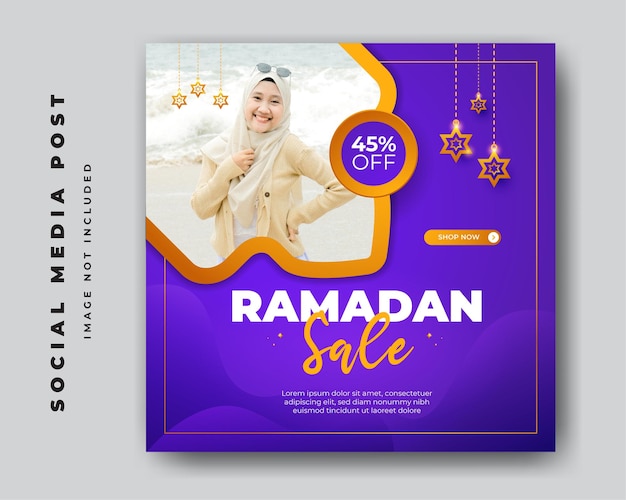 Vetor praça de venda do ramadã para modelo de banner de postagem de mídia social
