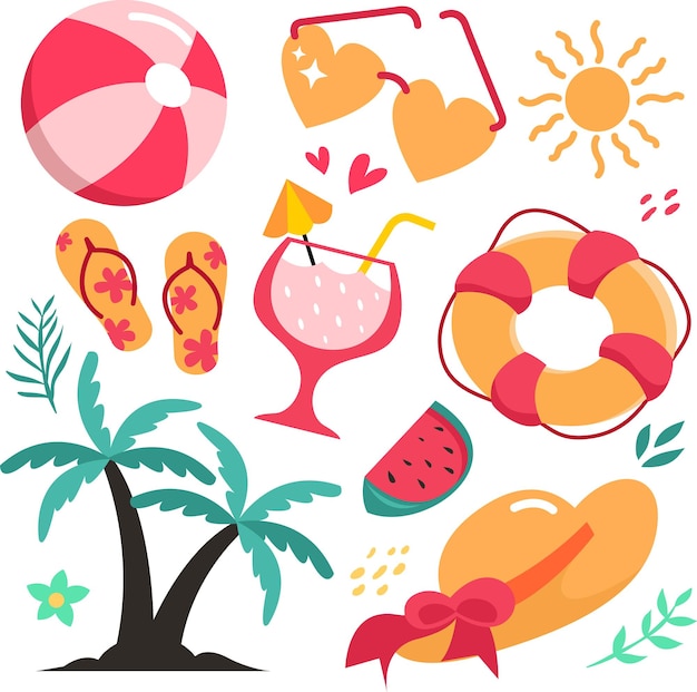 Praia icon set