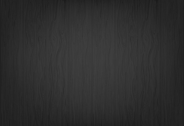 Pranchas de madeira textura plana, placa de madeira preta realista. vetor