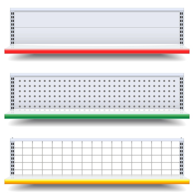 Vetor prateleiras de supermercado vazias vetoriais