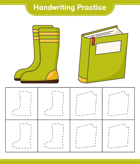Prática de caligrafia Traçando linhas do Livro e Botas de Borracha Jogo educativo para crianças