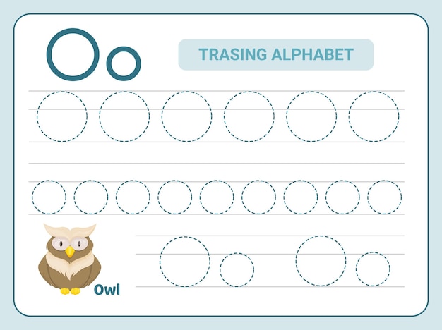 Prática de rastreamento do alfabeto para a planilha de leter o