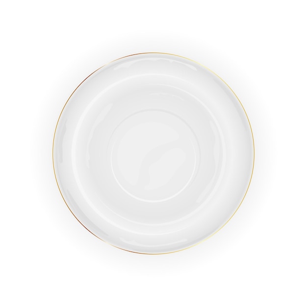 Prato branco isolado na ilustração de fundo branco