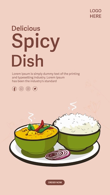 Prato de comida asiática picante