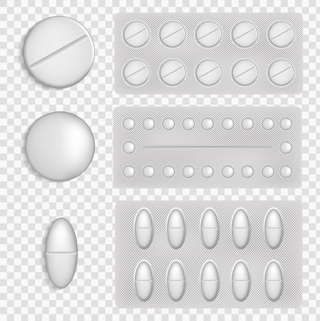 Prato de comprimidos. comprimidos médicos de várias formas. tablet de drogas médicas para tratamento de doenças e dores. conceito de medicina e saúde. vista do topo