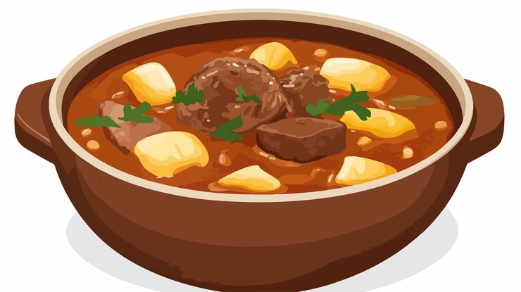 Vetor prato tradicional de arroz brasileiro chamado baiao de dois em estilo vetorial plano
