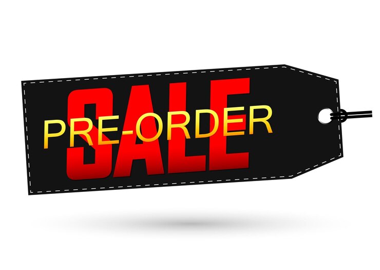 Vetor pre-order venda de desconto modelo de design de cartaz promocional banner de compras