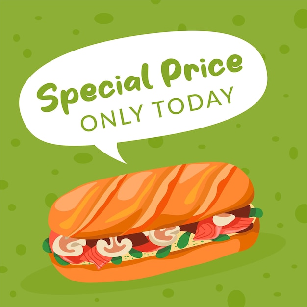 Preço especial só hoje sanduíche com carne