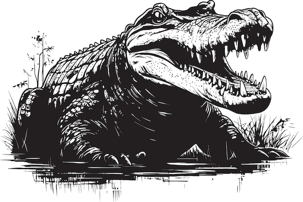 Vetor predator s realm black vector alligator alligator autoridade logotipo em black vector