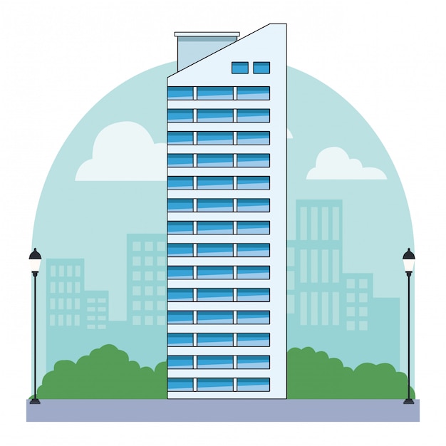 Prédio urbano e arquitetura da cidade