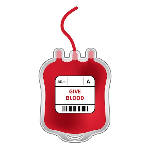 preencher o saco de sangue de estilo de cor para os seus projetos do Dia Mundial dos Doadores de Sangue