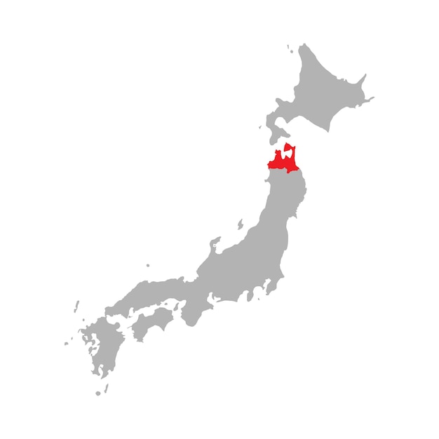 Prefeitura de aomori destacada no mapa do japão