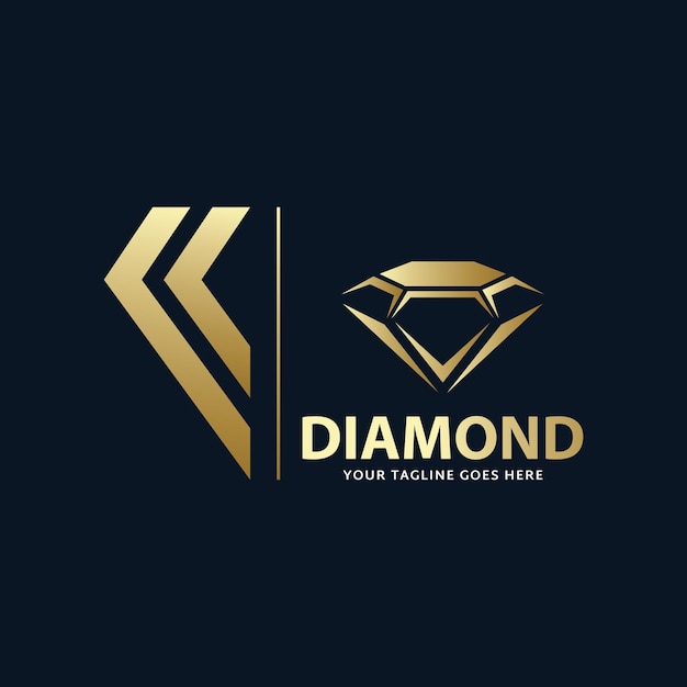 Vetor prêmio de logotipo de diamante, ilustração vetorial.