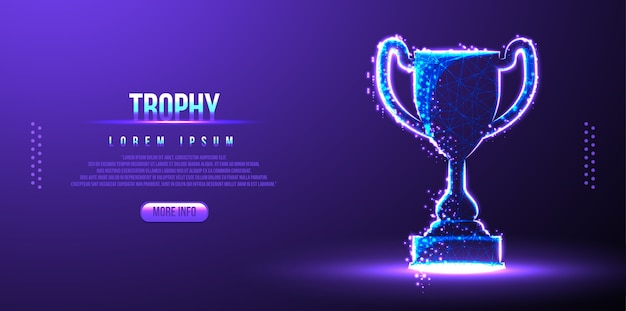 Prêmio troféu, wireframe low poly