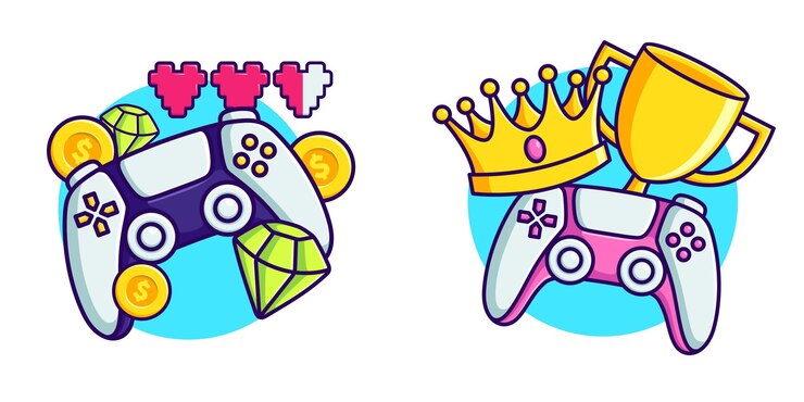 Vetor prêmios enquanto joga jogos de ilustração vetorial tesouros e troféus em desenhos animados de design plano