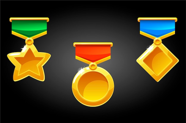 Prêmios simples e modelos de medalhas para os vencedores