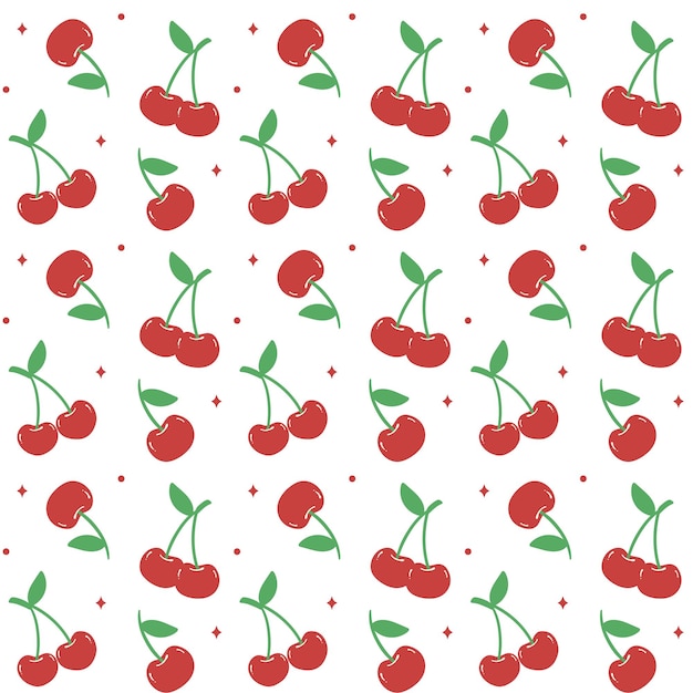 Preppy retro cherry com padrão sem costura de arco coquette fundo sem costura isolado em branco