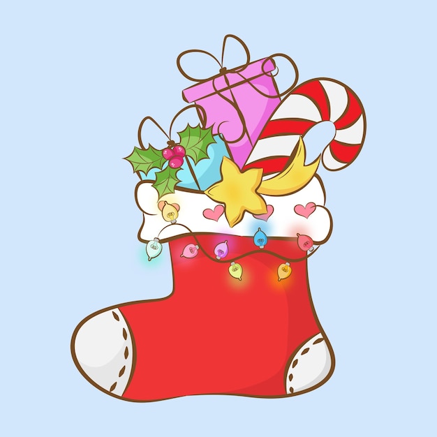 Presentes de meia de Natal arco e bengala Feliz Natal