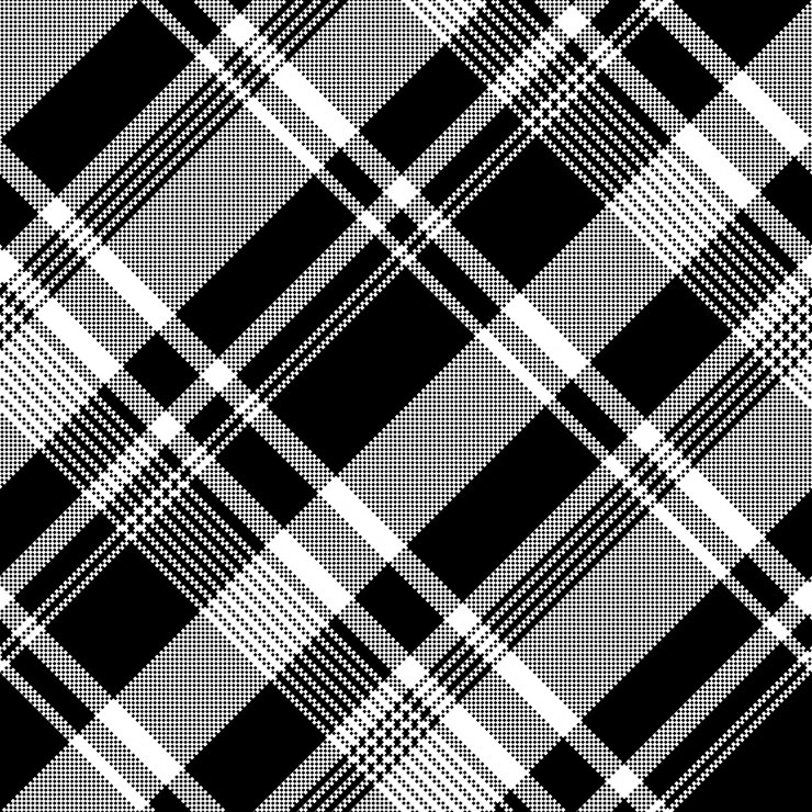 Vetor preto branco pixel tecido textura sem costura padrão