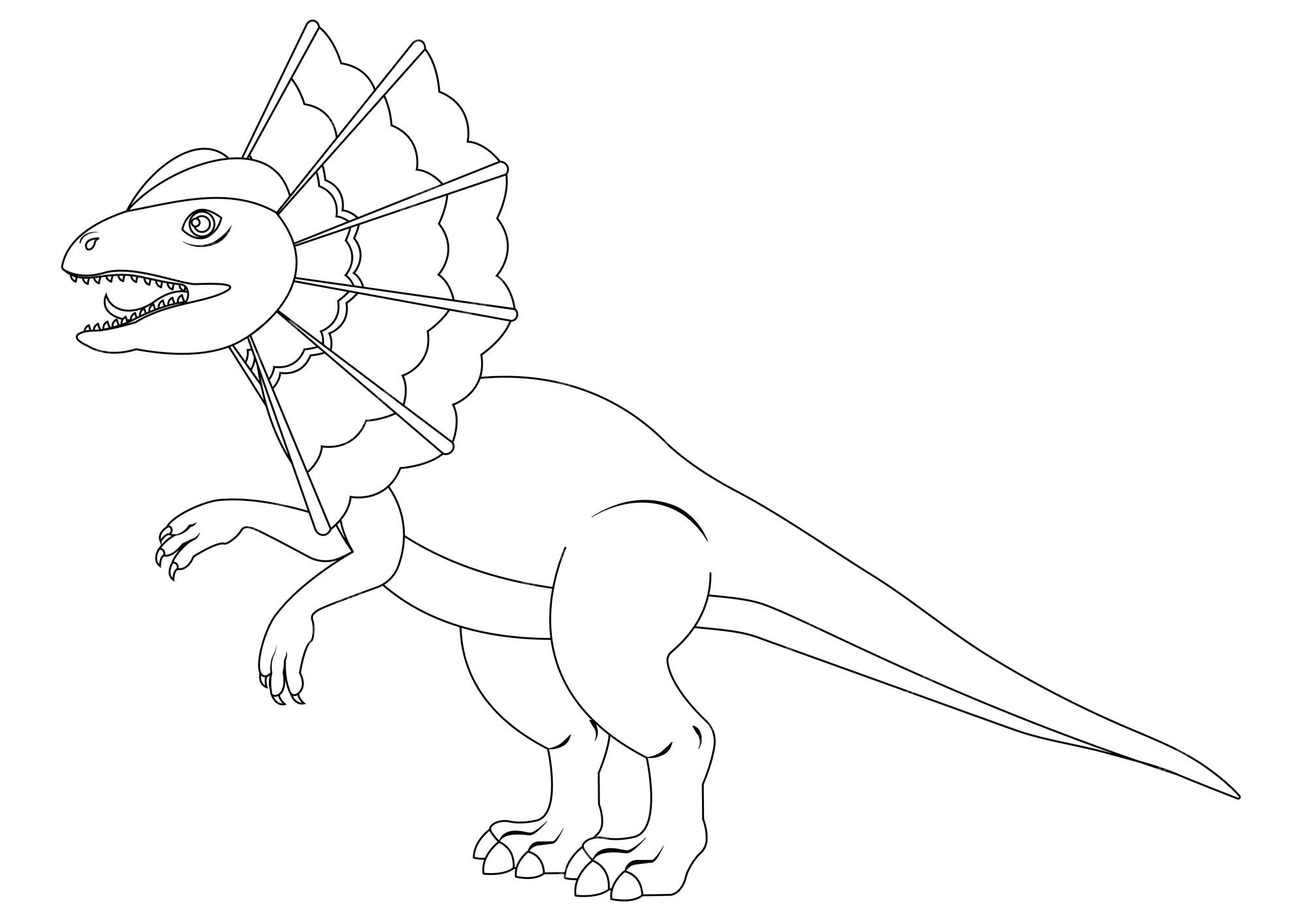 Vetor de personagem de dinossauro dilophosaurus de desenho animado