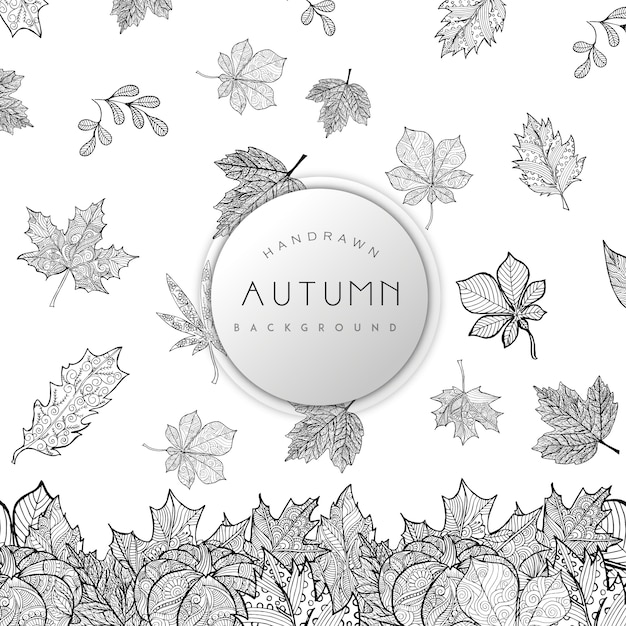 Preto e branco line art autumn backgrounds