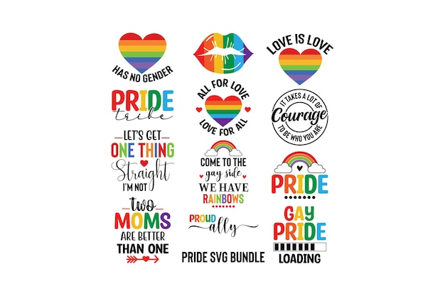 Pride svg bundle (em inglês)