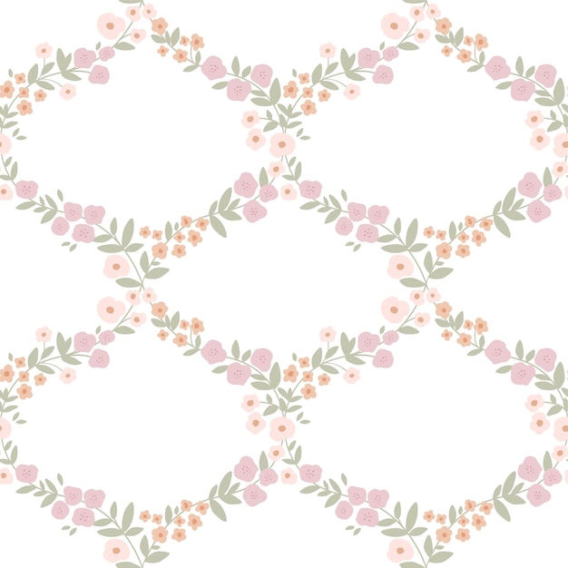 Vetor primavera floral cottage núcleo padrão sem costura vector jardim pastel pequenas flores impressão vintage romântico