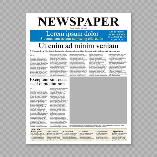 Primeira página do jornal