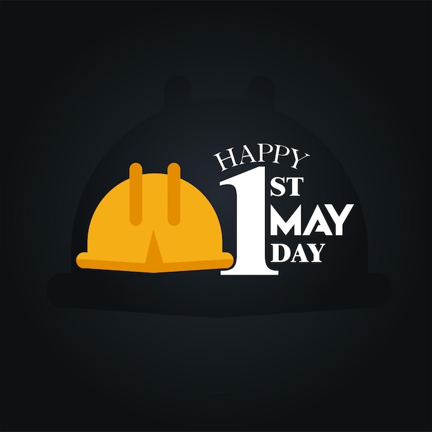 Primeiro de maio do pôster do Dia Internacional do Trabalho e cartão de desejo e banner