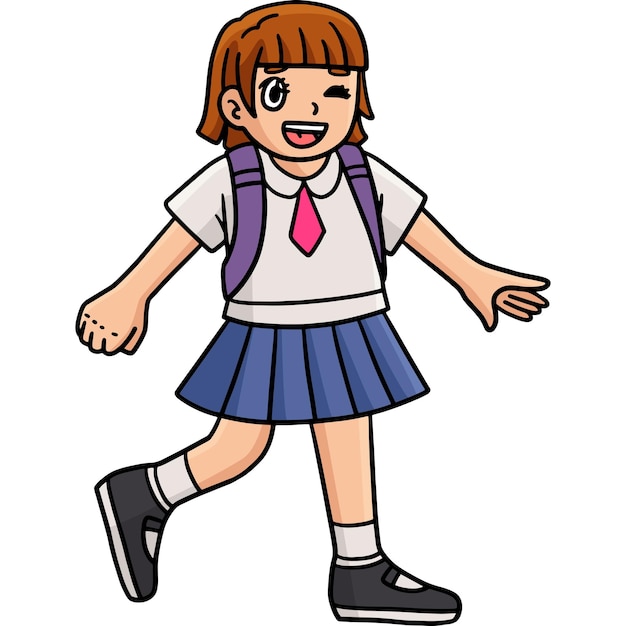 Primeiro dia de escola Aluna Feliz Clipart