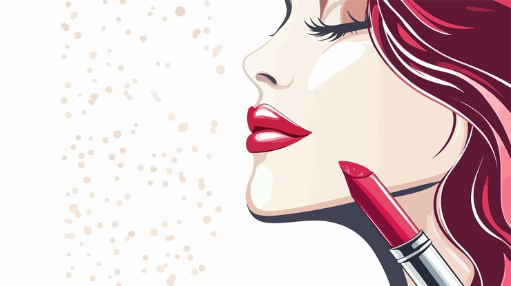 Vetor princesa com ilustração vetorial de batom isolada em fundo branco
